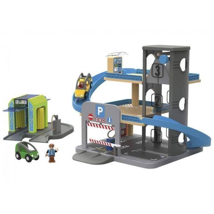 Garaj cu lift pe 3 nivele din lemn cu Spalatorie